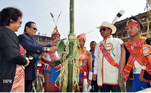 The Governor of Arunachal Pradesh, Shri JP Rajkhowa and First Lady Smti. Rita Rajkhowa  graced the Oriah Festival celebration at Mopin Solung Ground, Itanagar on 16th February 2016. 